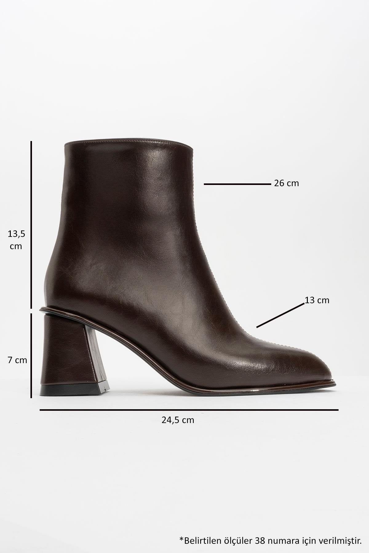 Alba - Brown Block Heel Ankle Boot (Women)