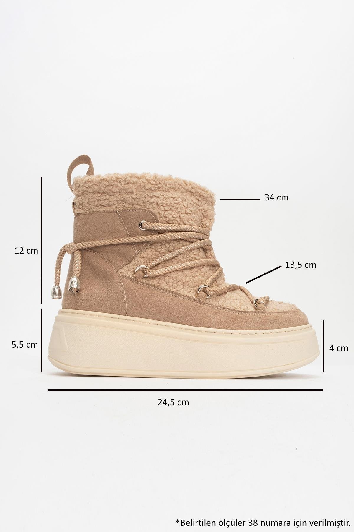 Dila Dark Beige Fur-Lined Winter Boot (Women)