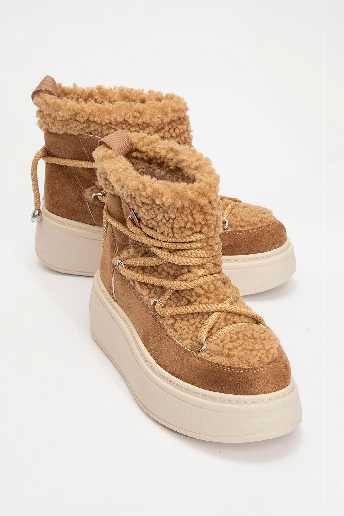 Dila Cognac Brown Fur-Lined Winter Boot (Women)