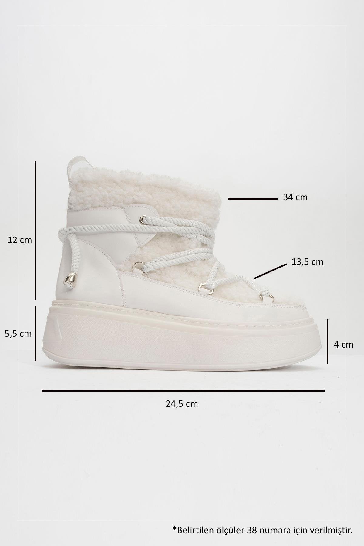 Dila White Fur-Lined Winter Boot (Women)