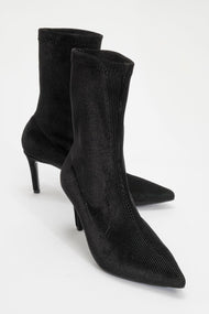 Thalin - Black Slim Heel Pointed Toe Boot (Women)