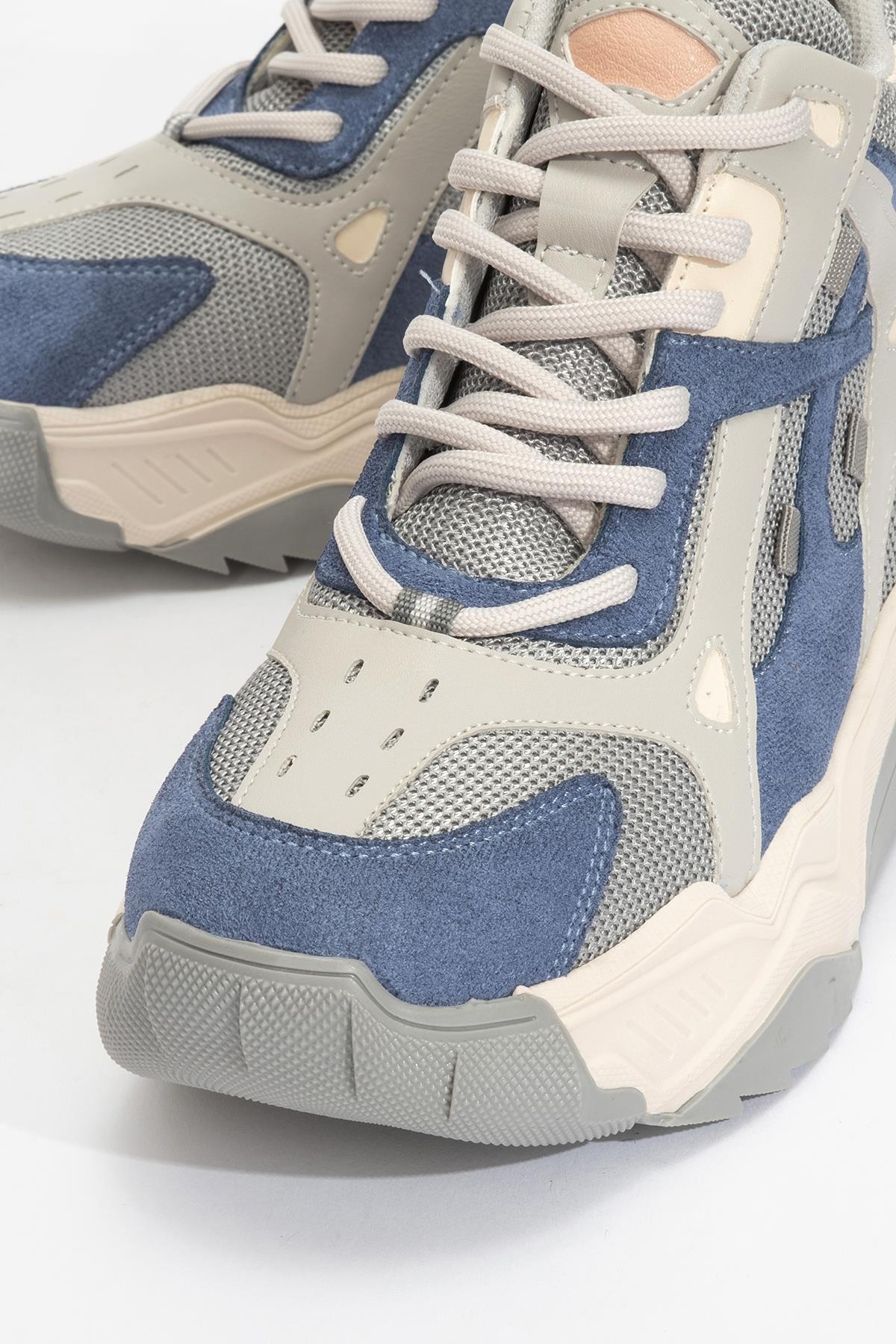 Lowel Blue-Gray Sneaker Boot (Women)