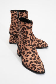 Alba Leopard Block Heel Boot (Women)