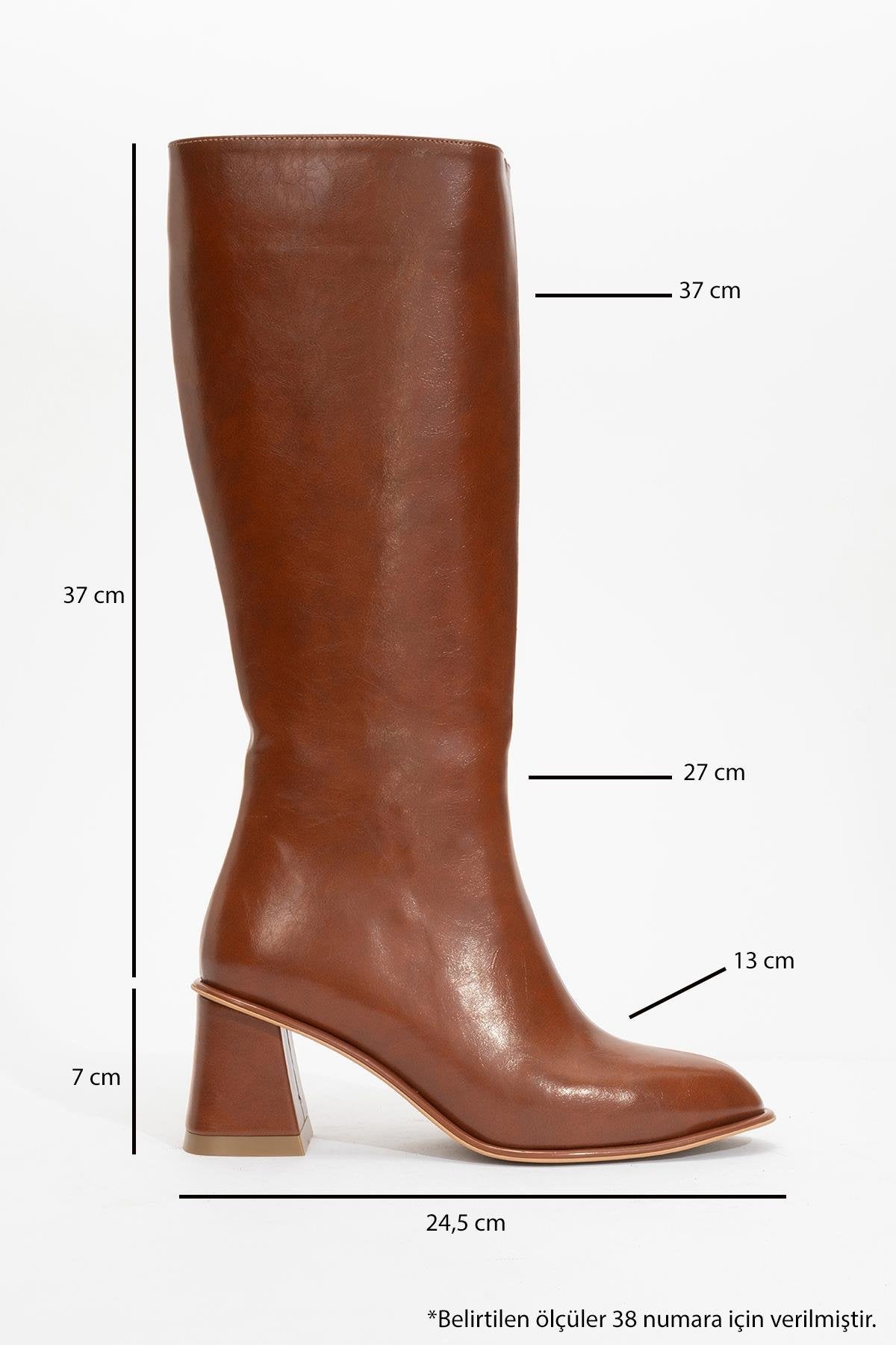 Paradis - Cognac Block Heel Knee-High Boot (Women)