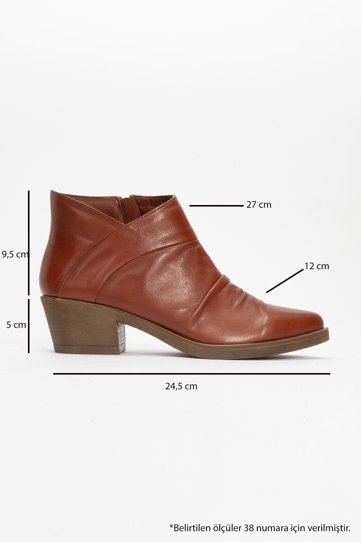 Rule - Dark Cognac Genuine Leather Chunky Heel Boot (Women)