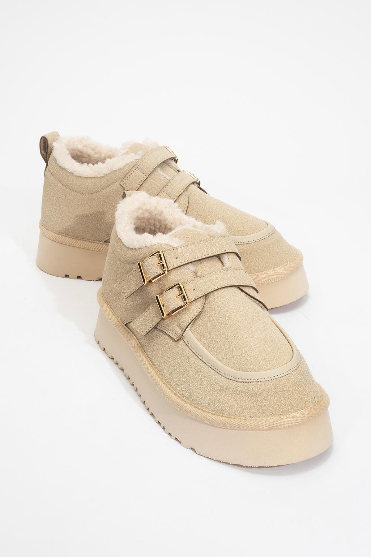 Assos - Beige Suede Short Ankle Boot (Women)