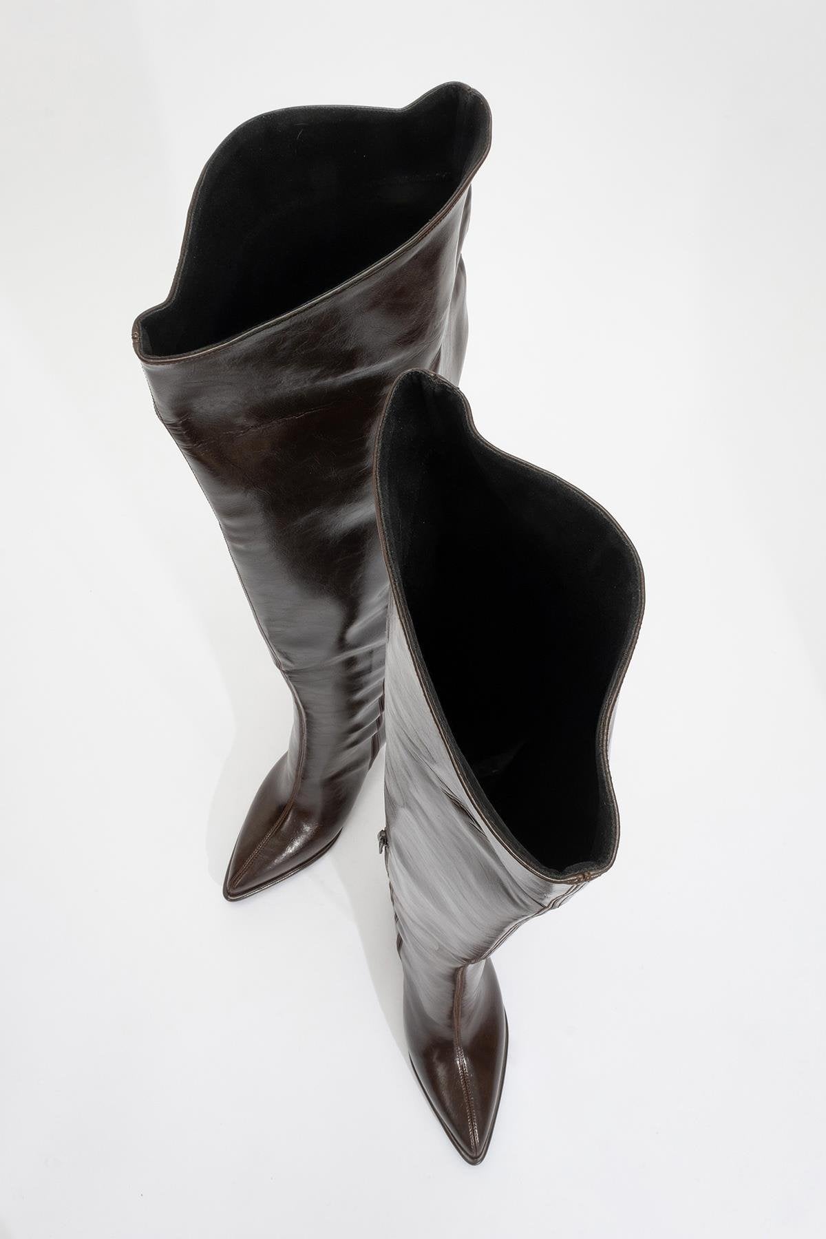 Lepa - Brown Chunky Heel Over-The-Knee Boot (Women)