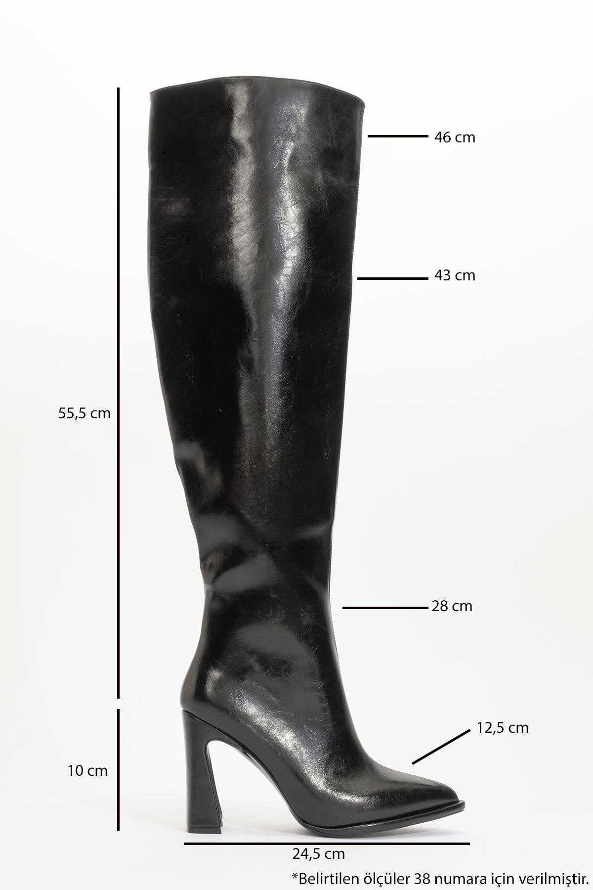 Lepa - Black Chunky Heel Over-The-Knee Boot (Women)