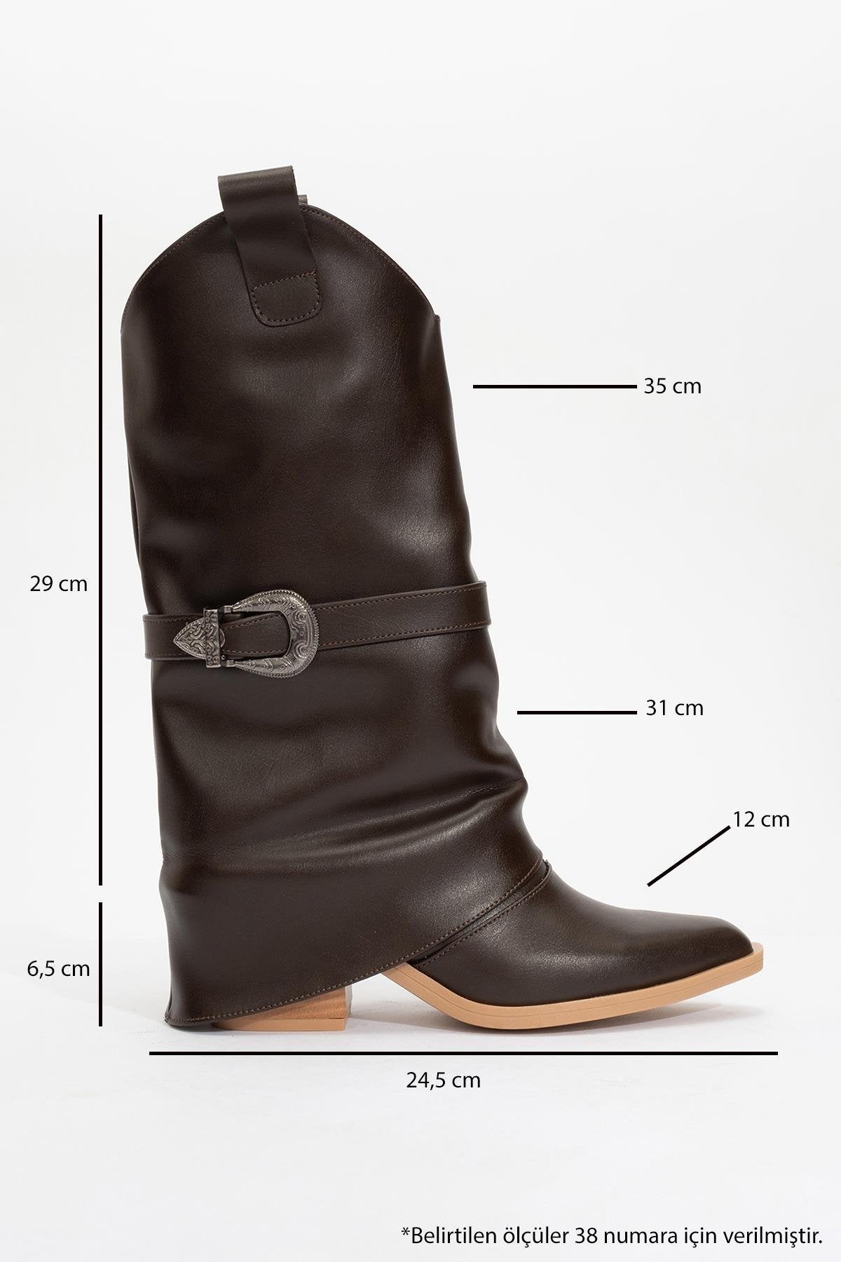 Okus - Brown Buckled Block Heel Ankle Boot (Women)