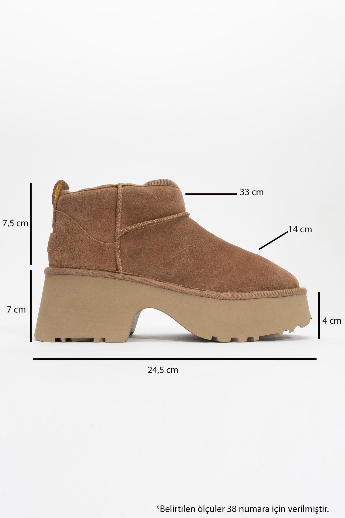 Meina - Taupe Genuine Leather Thick-Soled Ankle Boot (Women)