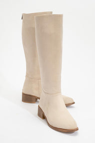Svetlo - Beige Suede Back-Zip Knee-High Boot (Women)