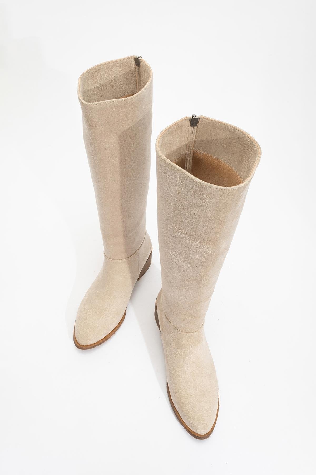 Svetlo - Beige Suede Back-Zip Knee-High Boot (Women)