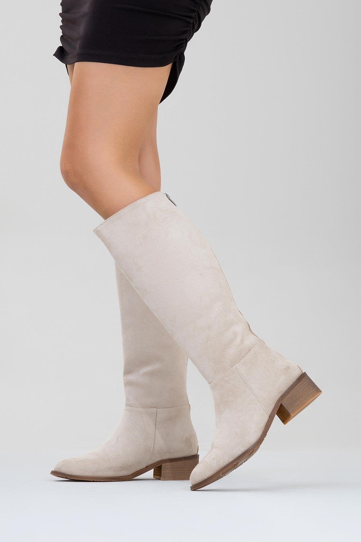 Svetlo - Beige Suede Back-Zip Knee-High Boot (Women)