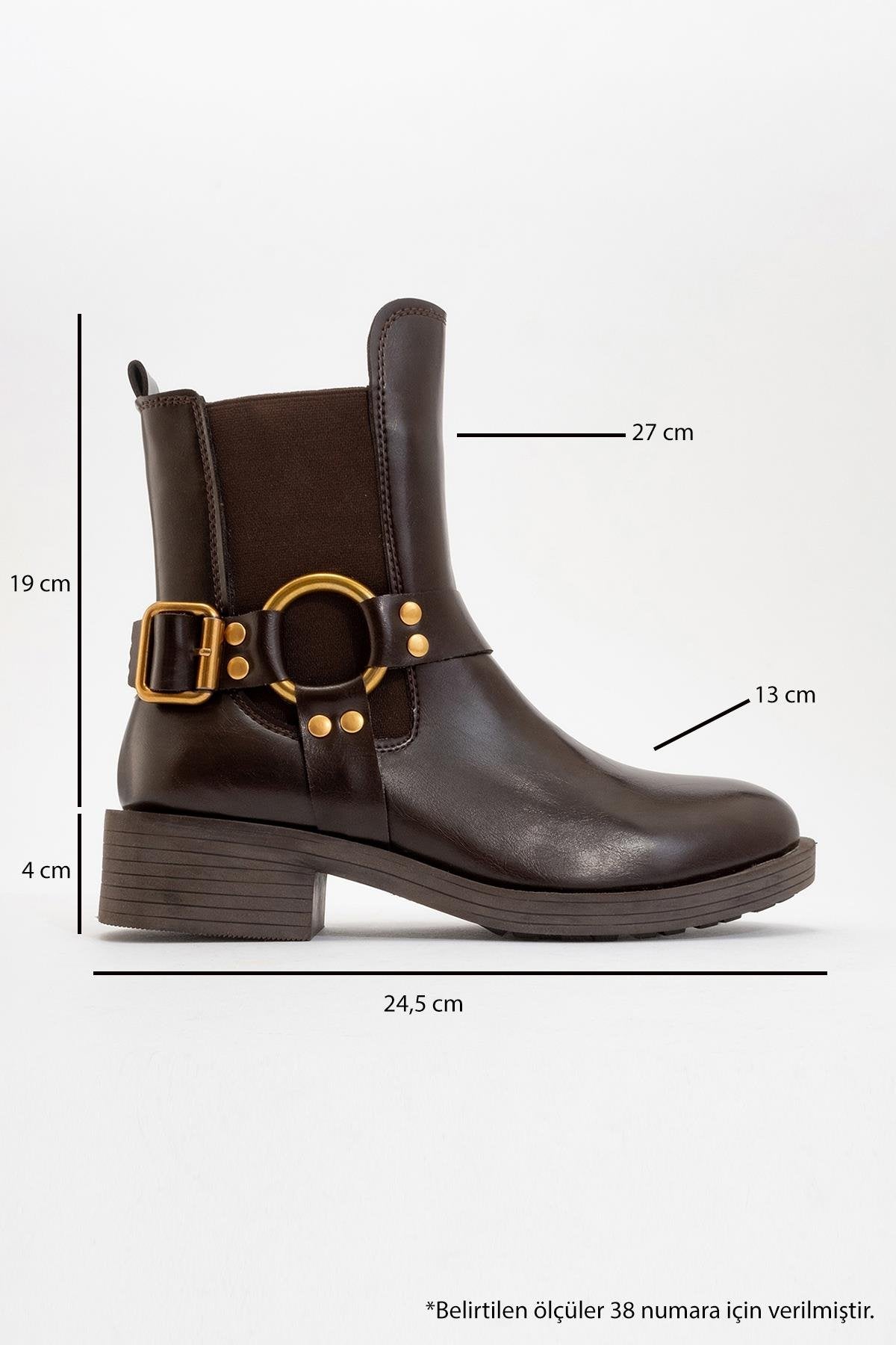 Stone - Cognac Buckled Elastic Zip Ankle Boot (Women)