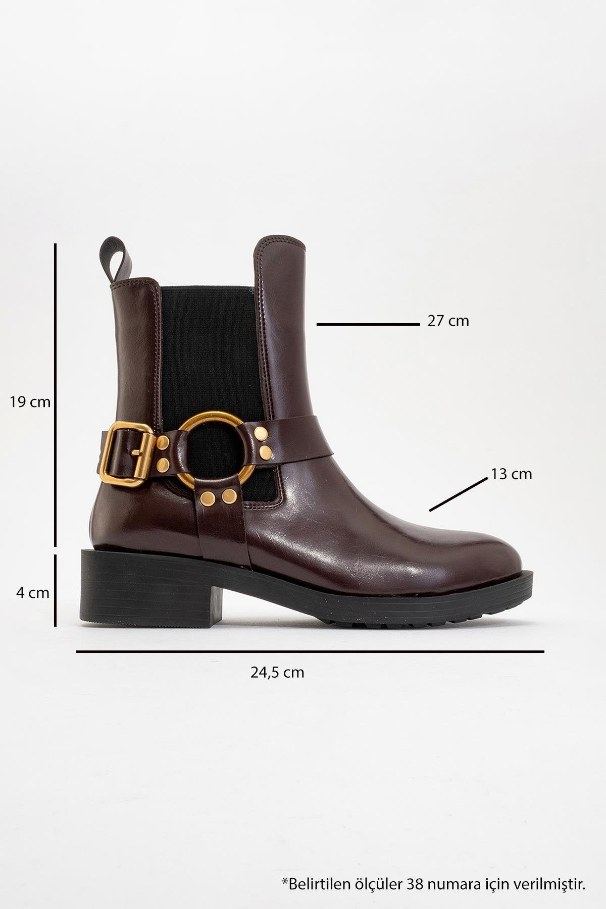 Stone - Burgundy Buckle Elastic Zip Boot (Women)