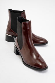 Neiva Burgundy Patent Leather Chelsea Boot (Women)