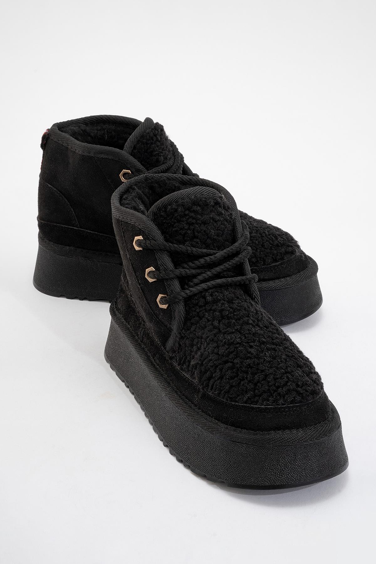 Tyson - Black Lace-Up Platform Sport Boot (Women)