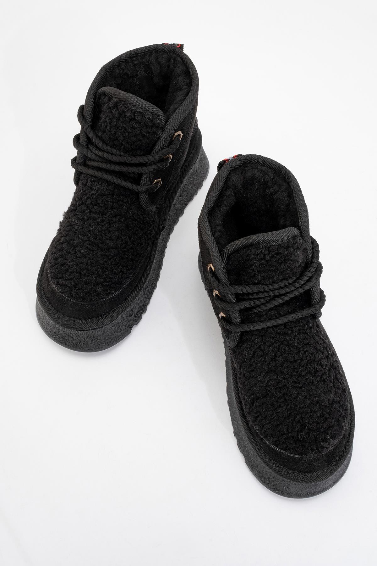 Tyson - Black Lace-Up Platform Sport Boot (Women)