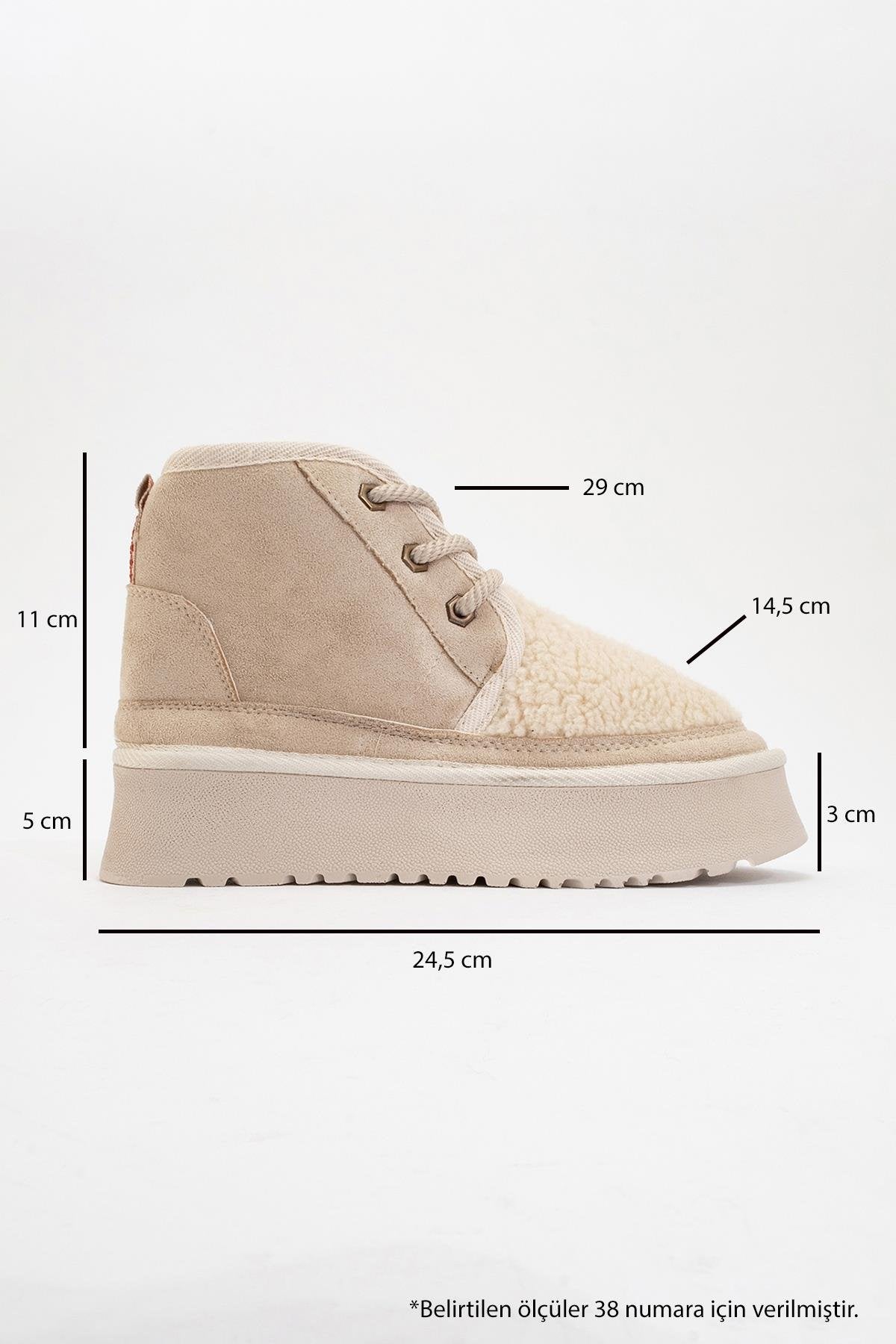 Tyson - Beige Lace-Up Platform Sport Boot (Women)