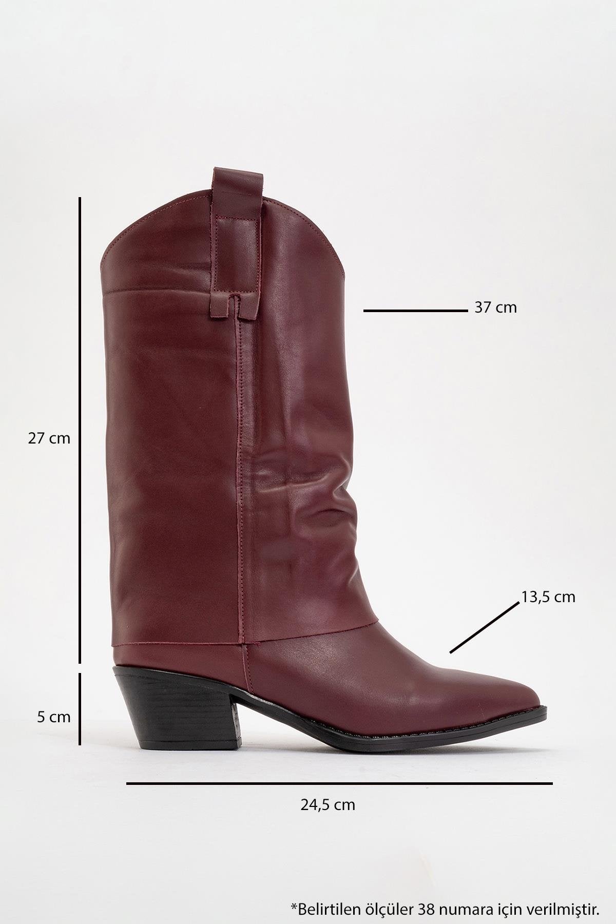 Sojo - Burgundy Genuine Leather Block Heel Short Boot (Women)
