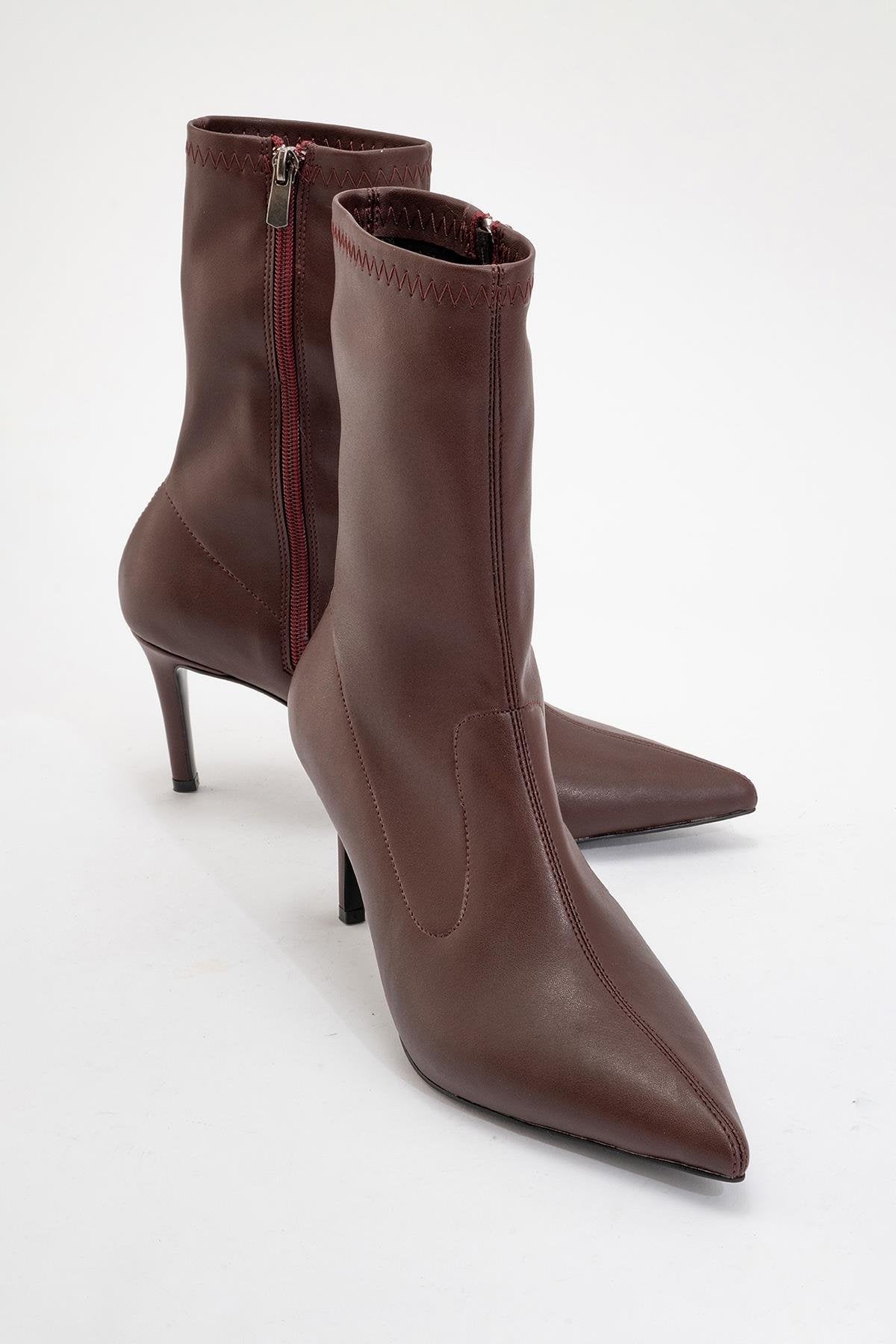 Thalin - Burgundy Pointed Toe Stiletto Boot (Women)