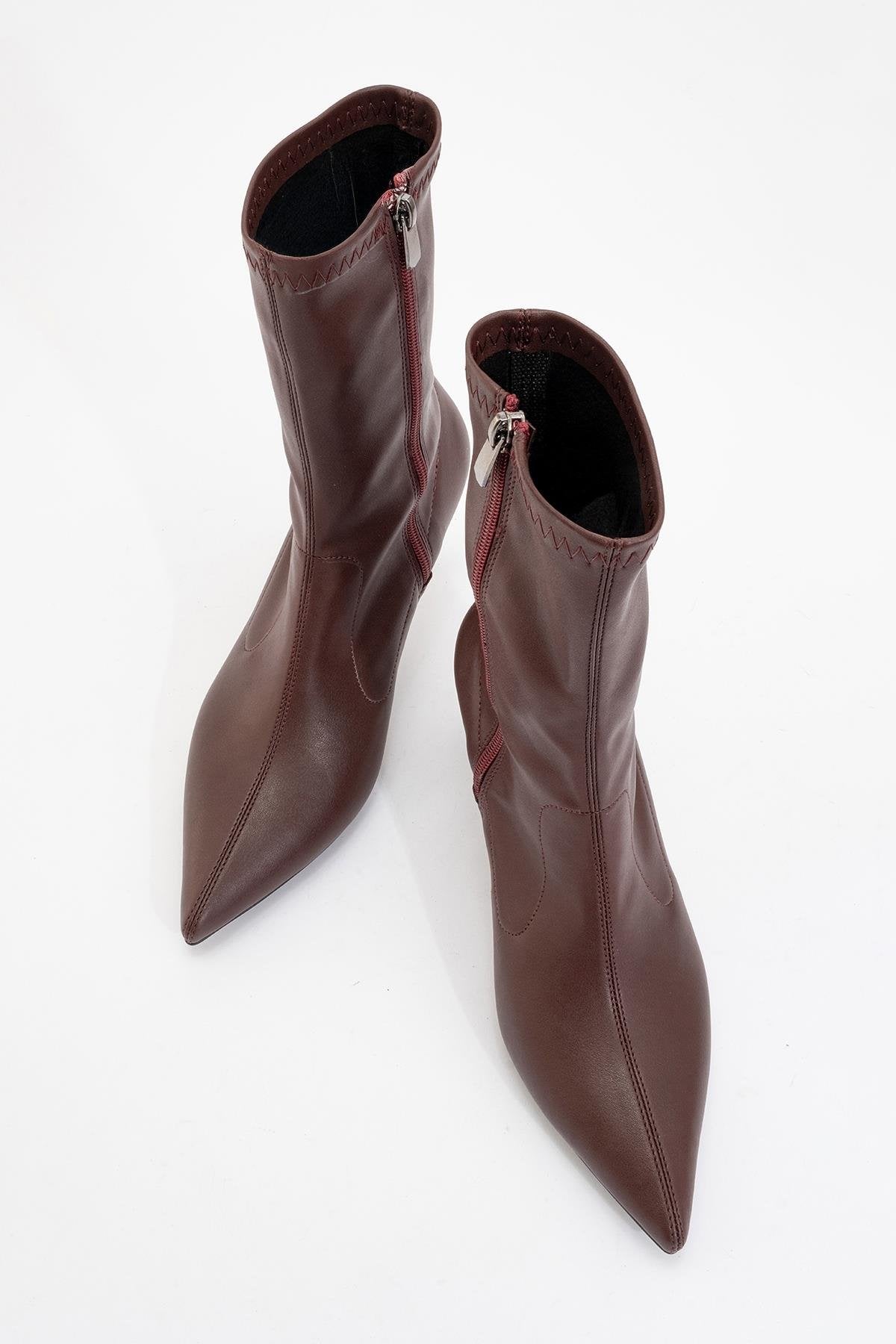 Thalin - Burgundy Pointed Toe Stiletto Boot (Women)