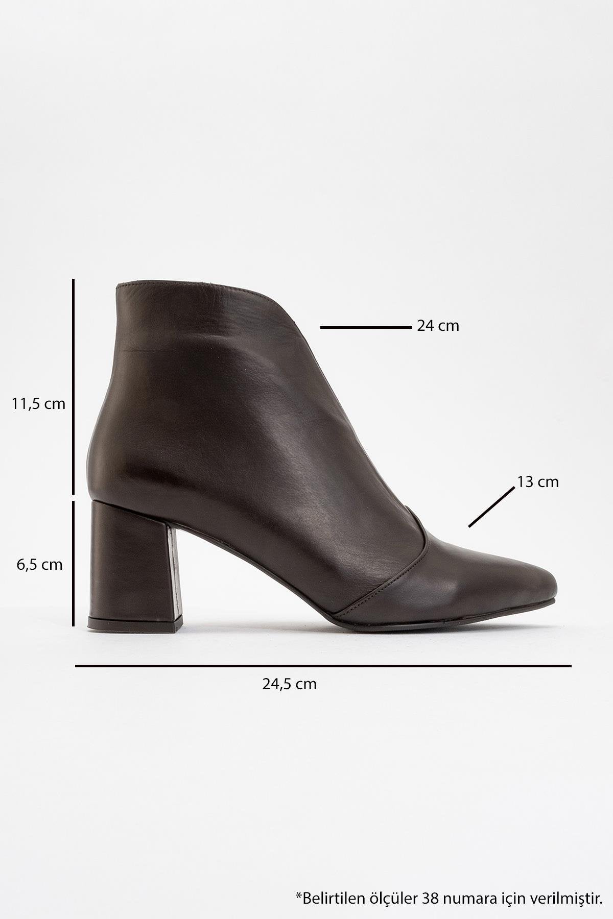 Finda Brown Leather Block‑Heel Boot (Women)