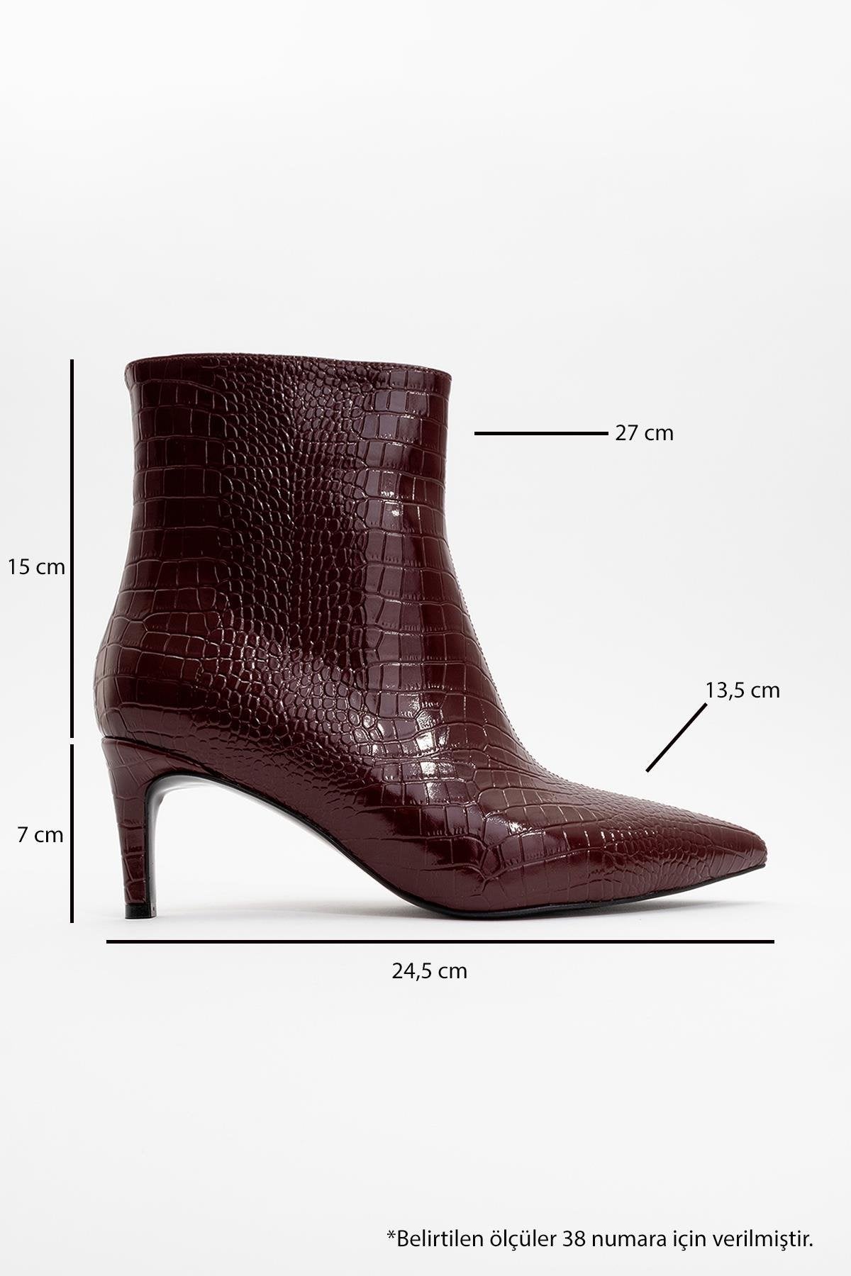 Noya Burgundy Pattern Stiletto Boot (Women)