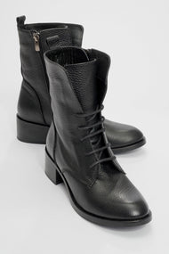 Lana Black Leather Boot (Women)