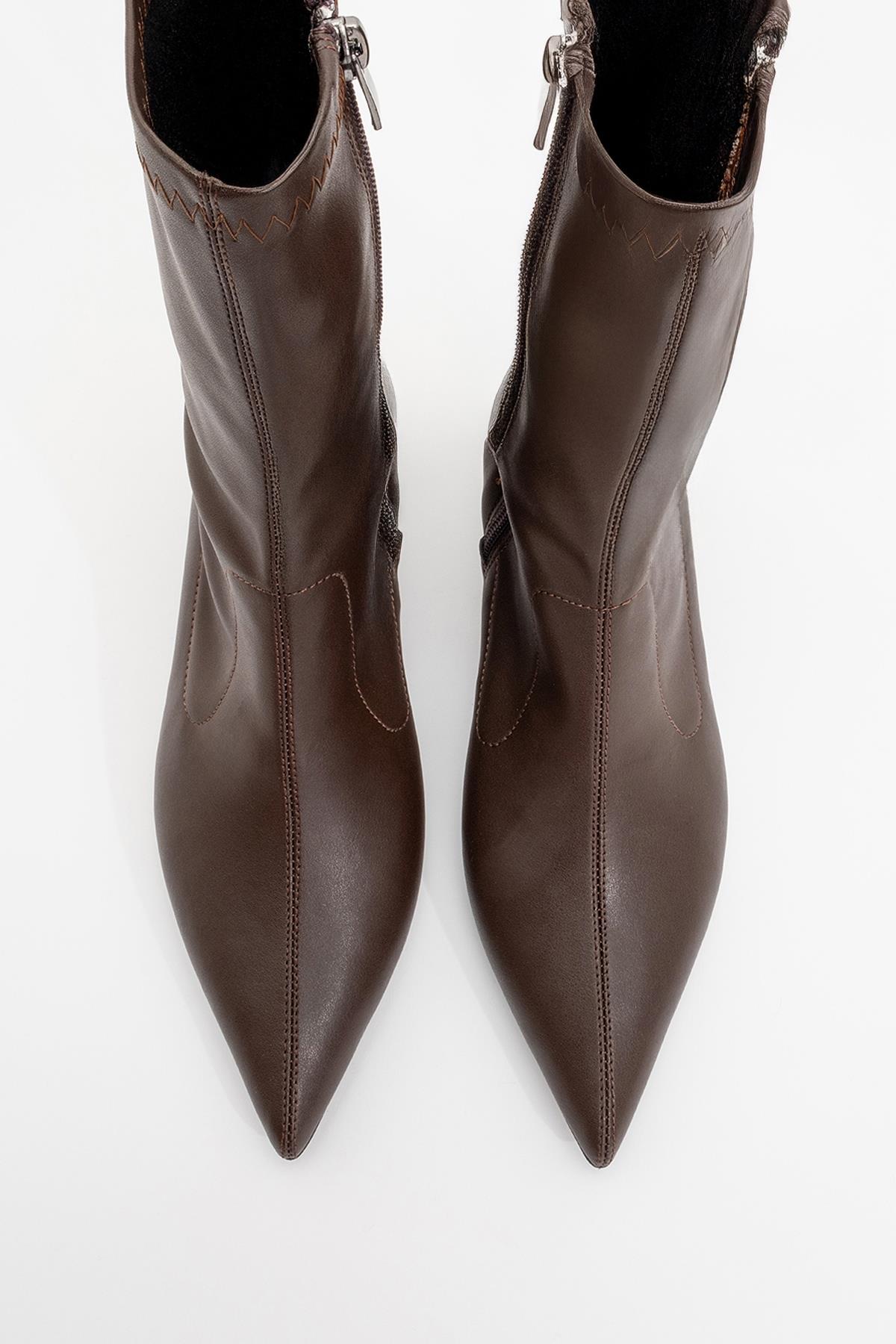 Lewin Brown Pointed Toe Stiletto Boot (Women)