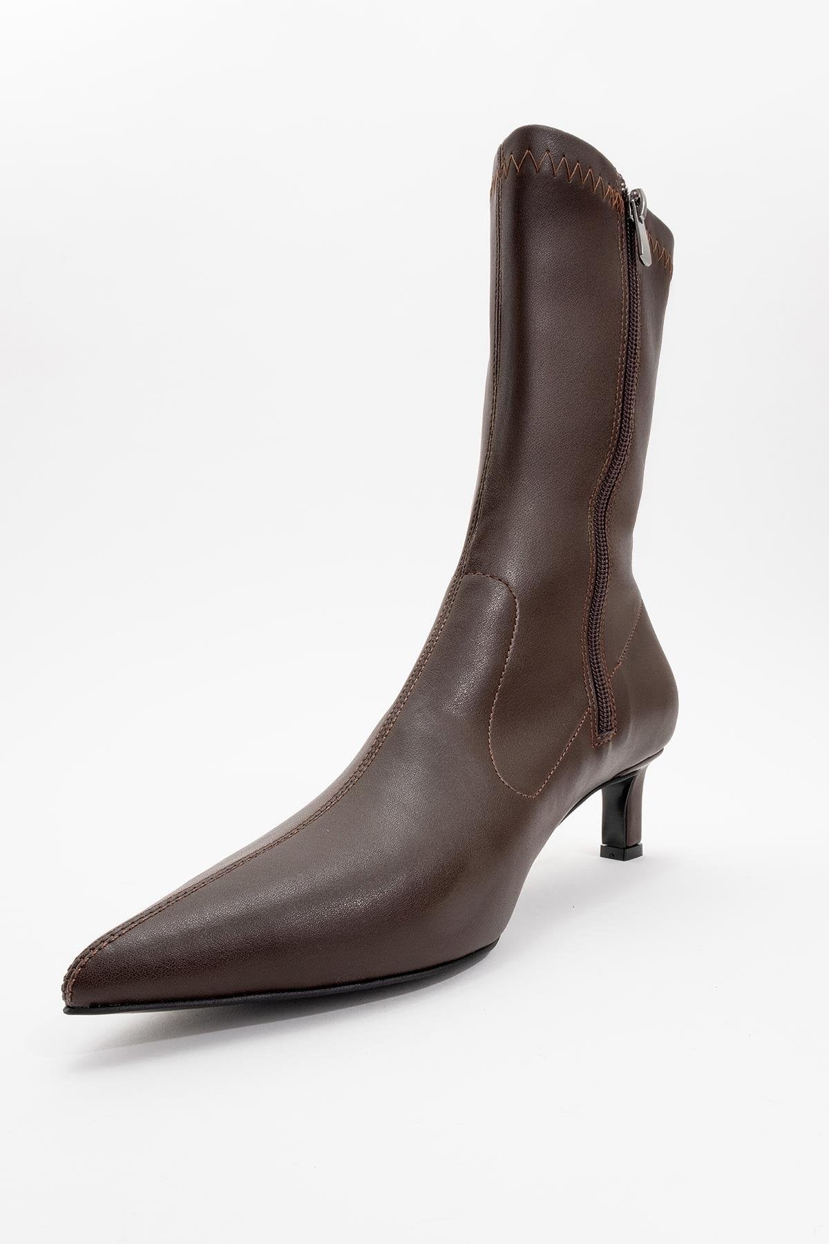 Lewin Brown Pointed Toe Stiletto Boot (Women)