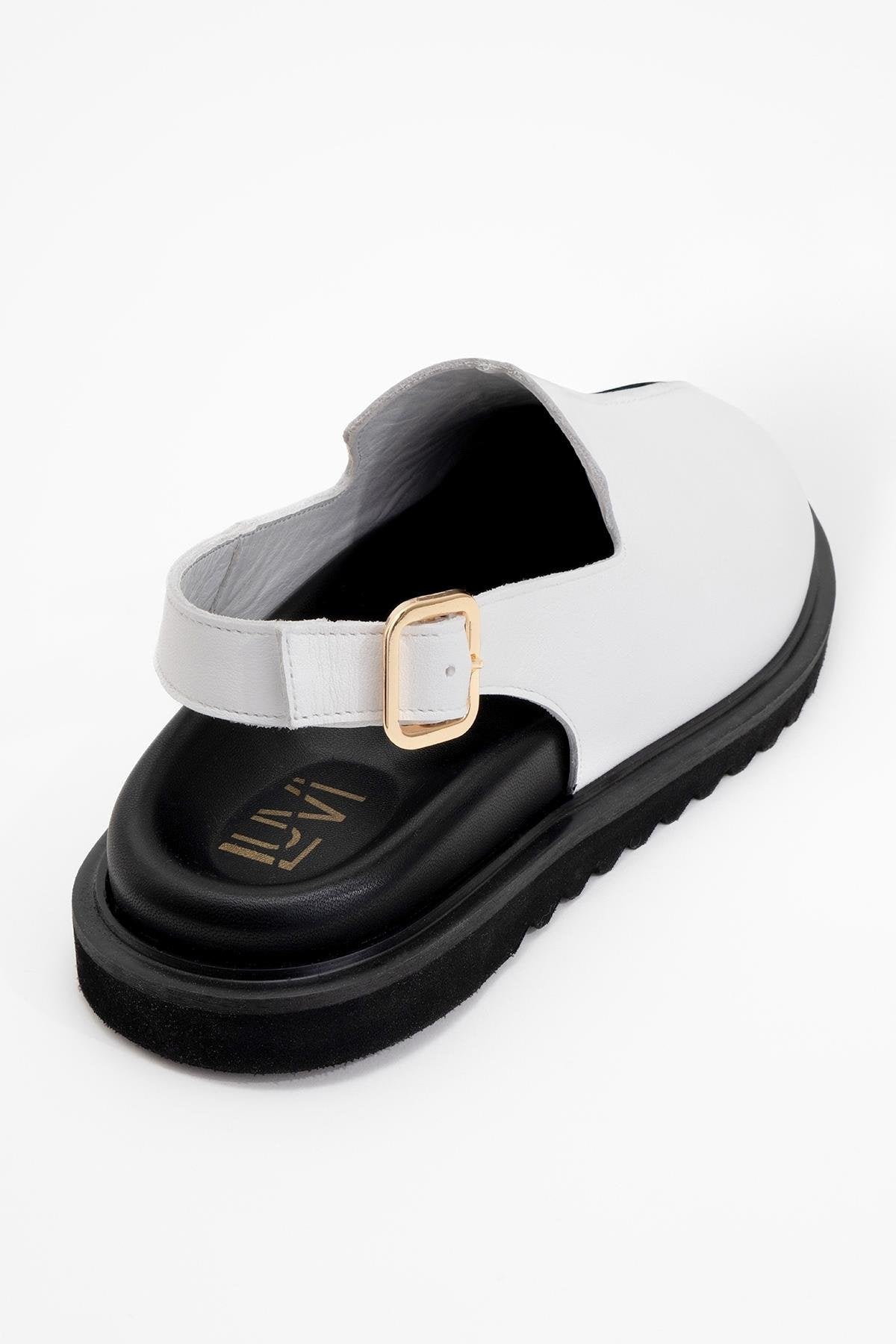 Laby - White Leather Clogs (Women)