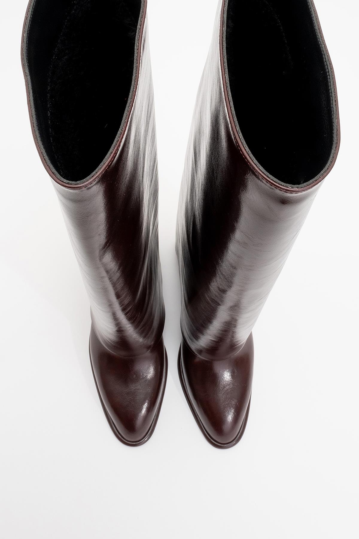 Maybe Burgundy Chunky Heel Boot (Women)