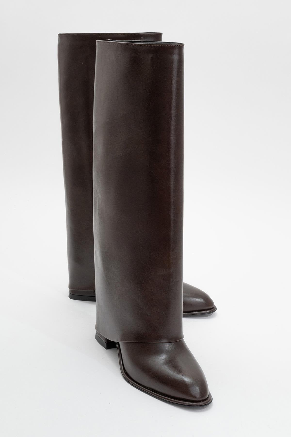 Maybe Brown Chunky Heel Boot (Women)