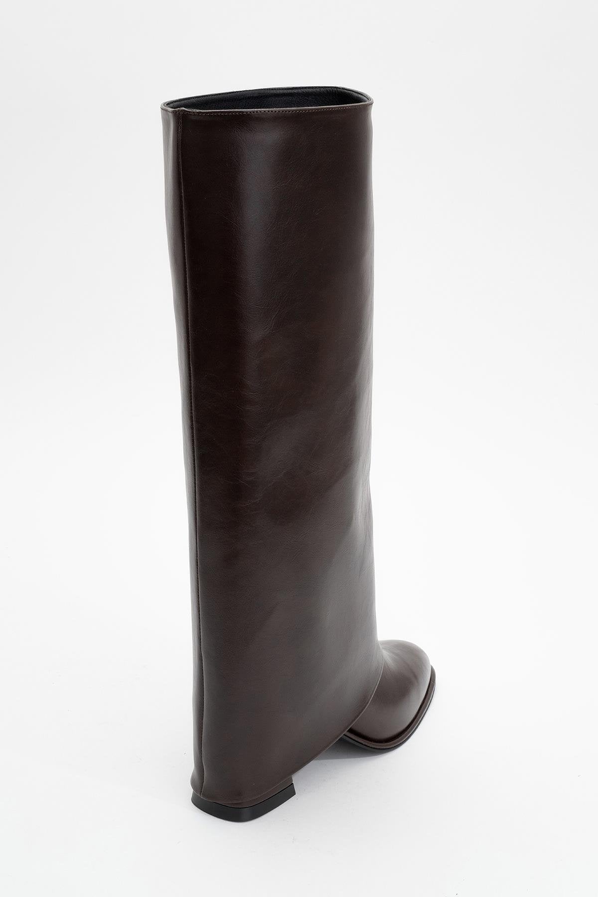 Maybe Brown Chunky Heel Boot (Women)