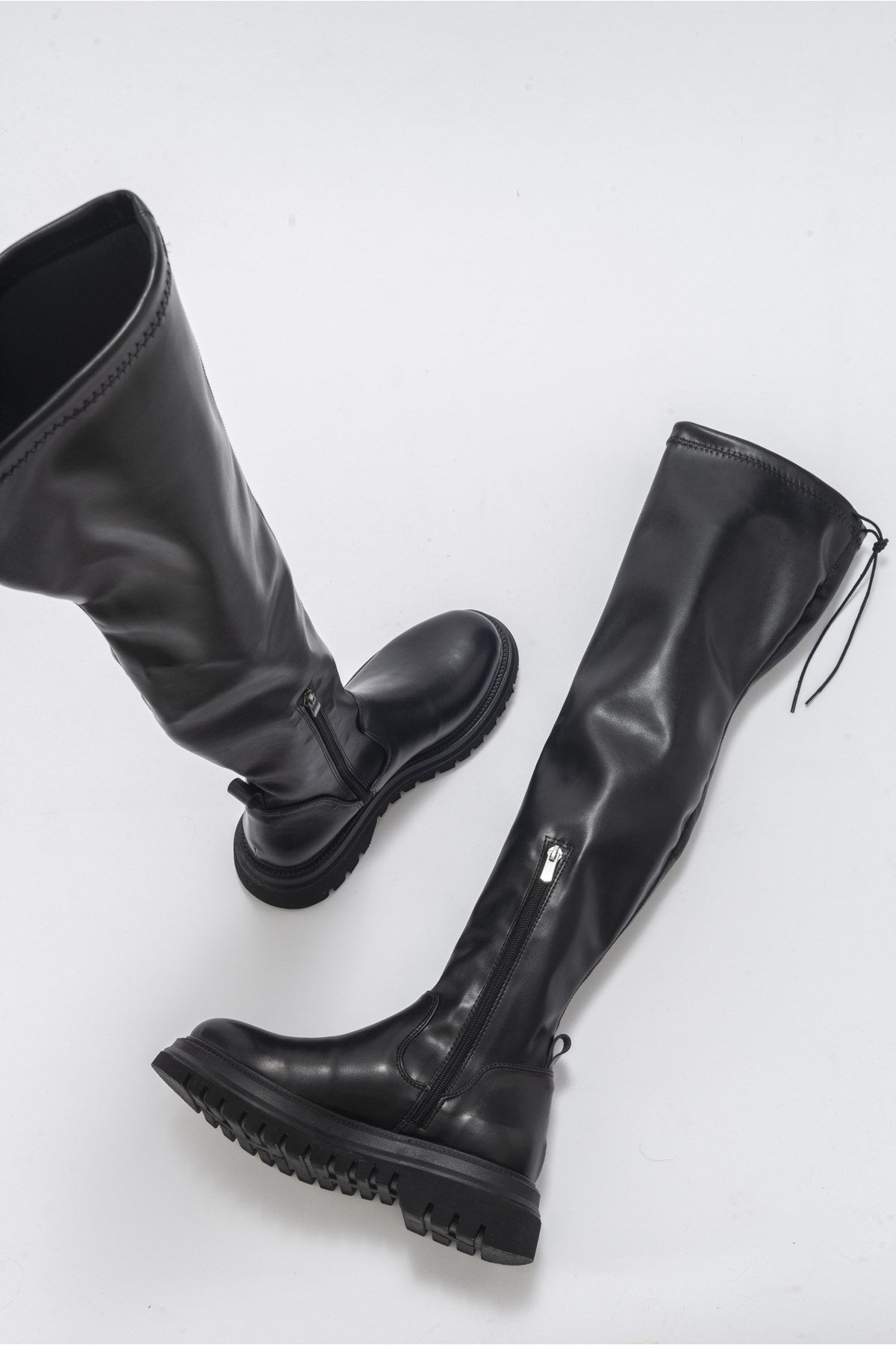 Chip - Black Knee-High Boot (Women)
