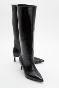 Camila - Black Heeled Boot (Women)