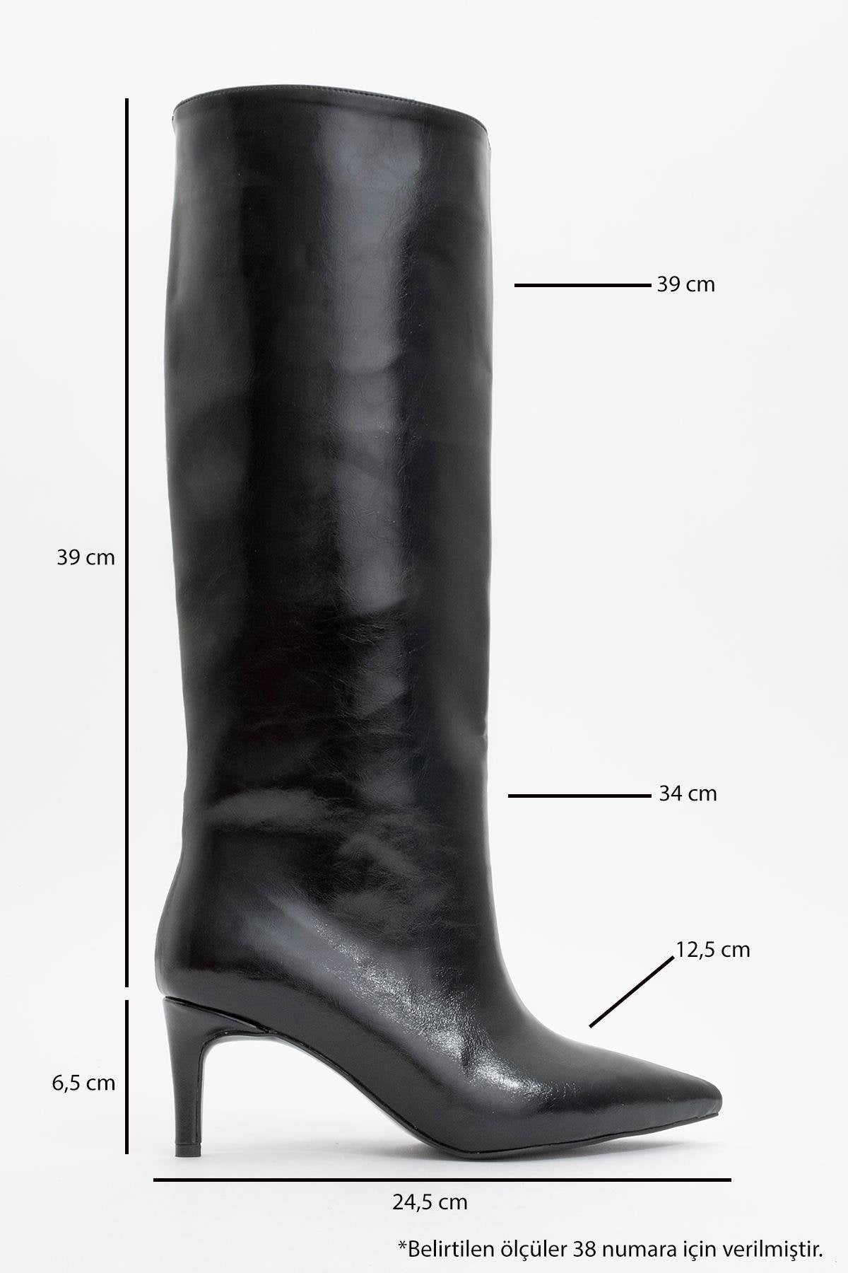 Camila - Black Heeled Boot (Women)