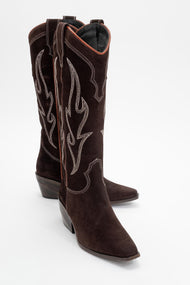 Pietro - Brown Genuine Suede Western Boot (Women)