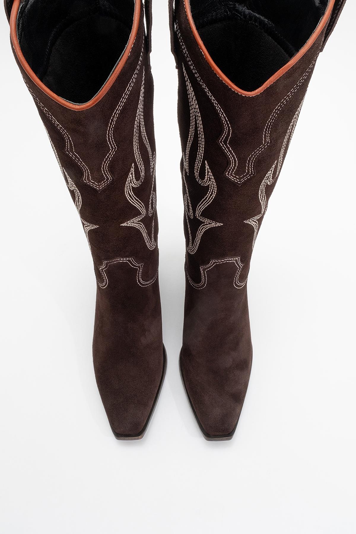 Pietro - Brown Genuine Suede Western Boot (Women)