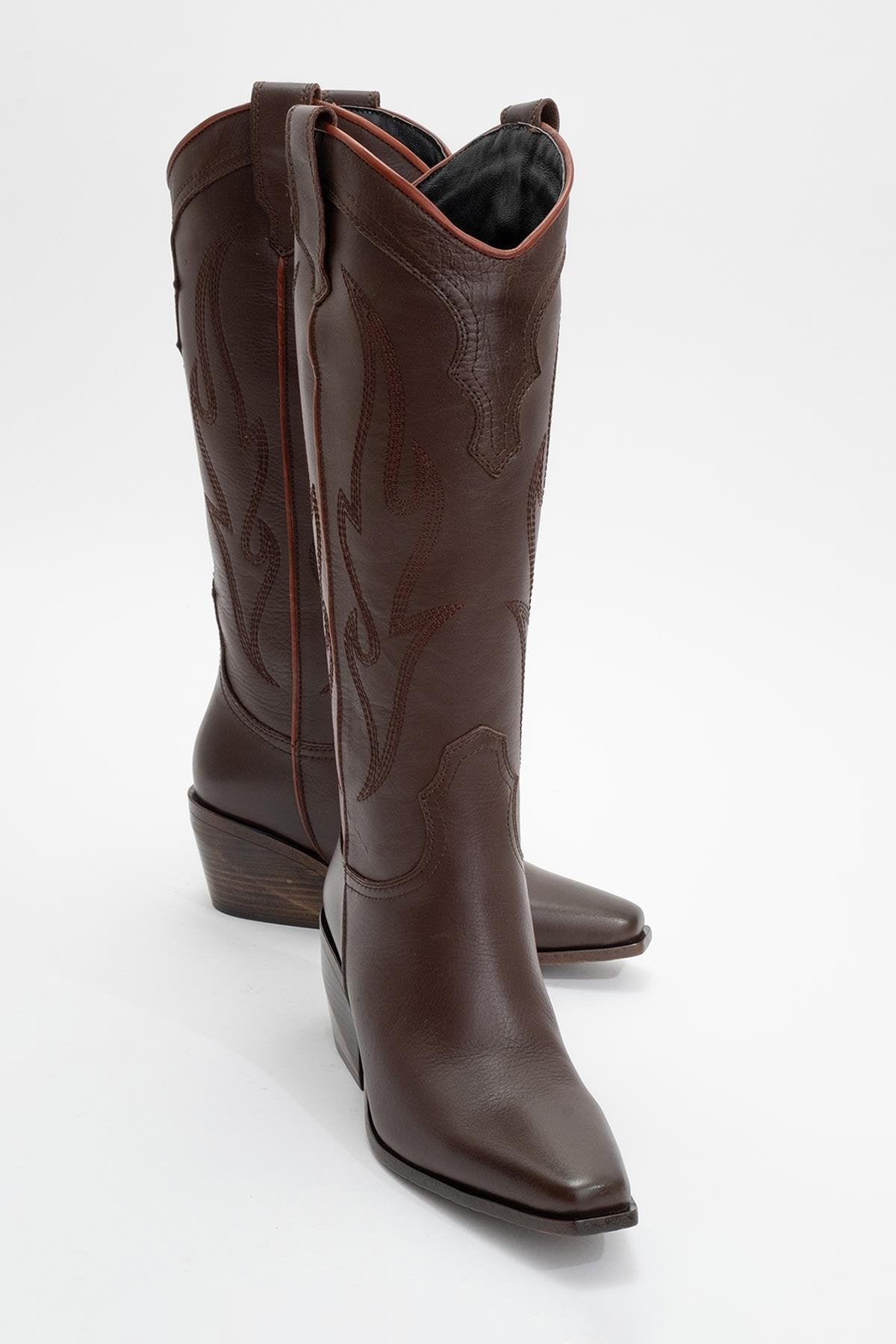 Pietro - Brown Genuine Leather Western Boot (Women)
