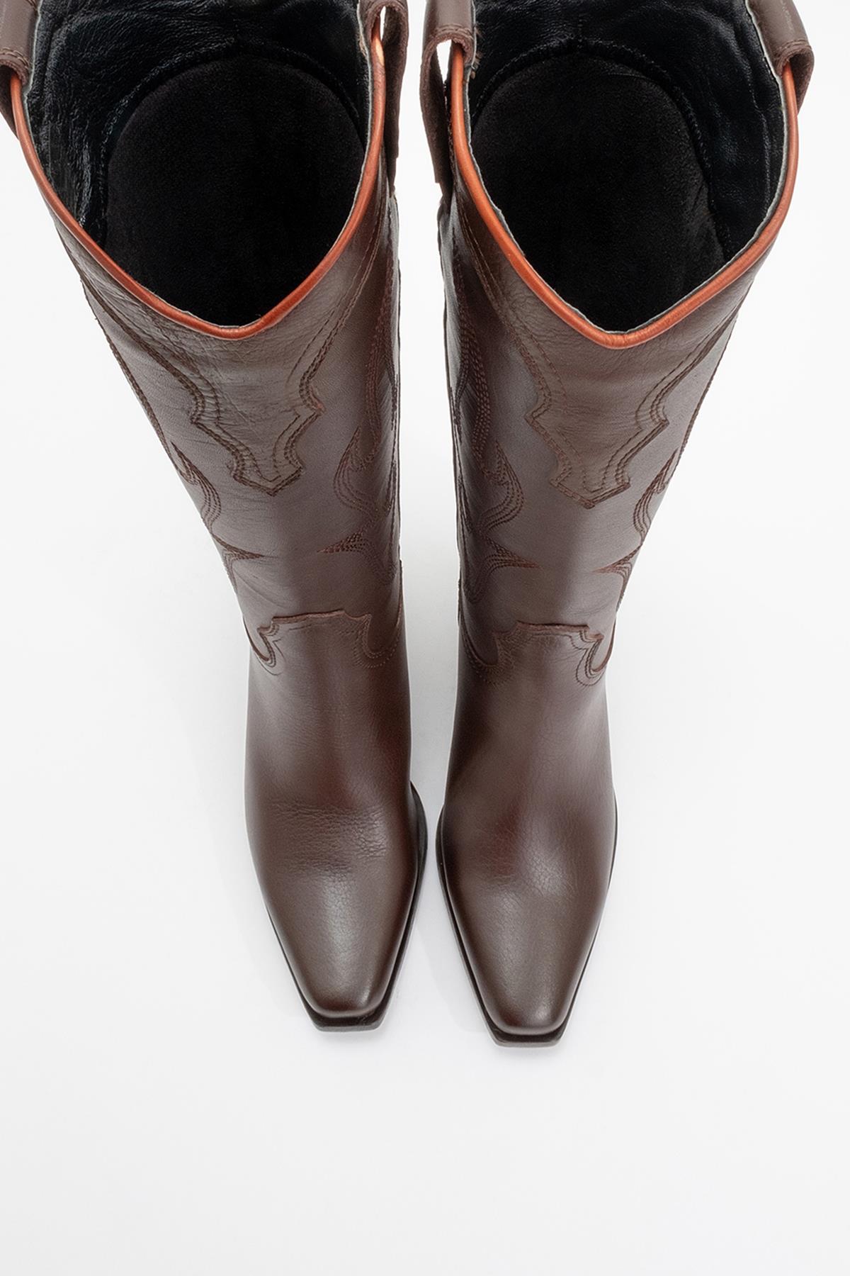 Pietro - Brown Genuine Leather Western Boot (Women)