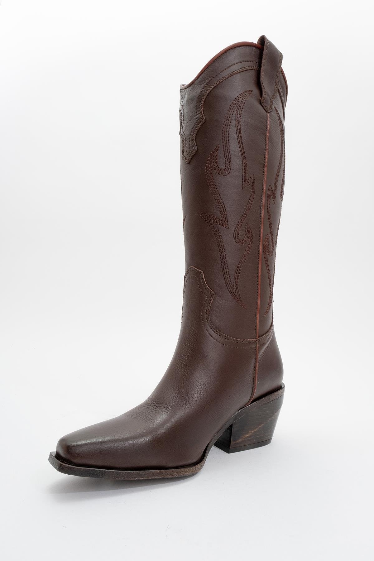 Pietro - Brown Genuine Leather Western Boot (Women)
