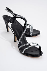 Nuevo - Black Jeweled High-Heel Dress Shoe (Women)