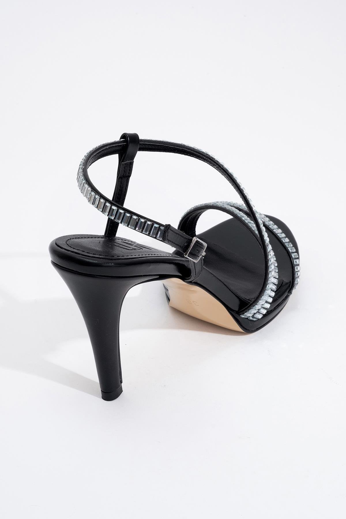 Nuevo - Black Jeweled High-Heel Dress Shoe (Women)