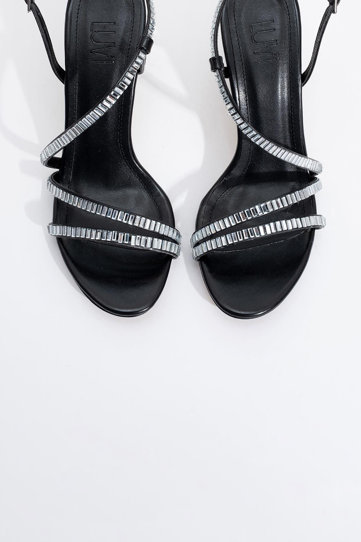 Nuevo - Black Jeweled High-Heel Dress Shoe (Women)