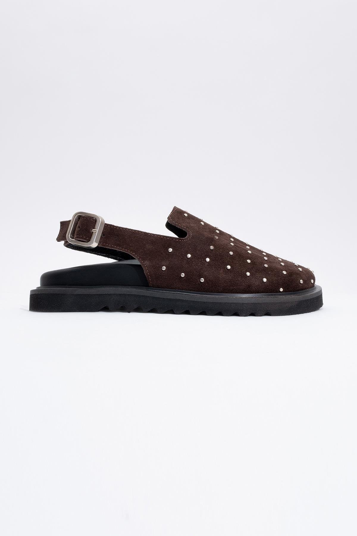 Our - Dark Brown suede Leather Clogs (Women)