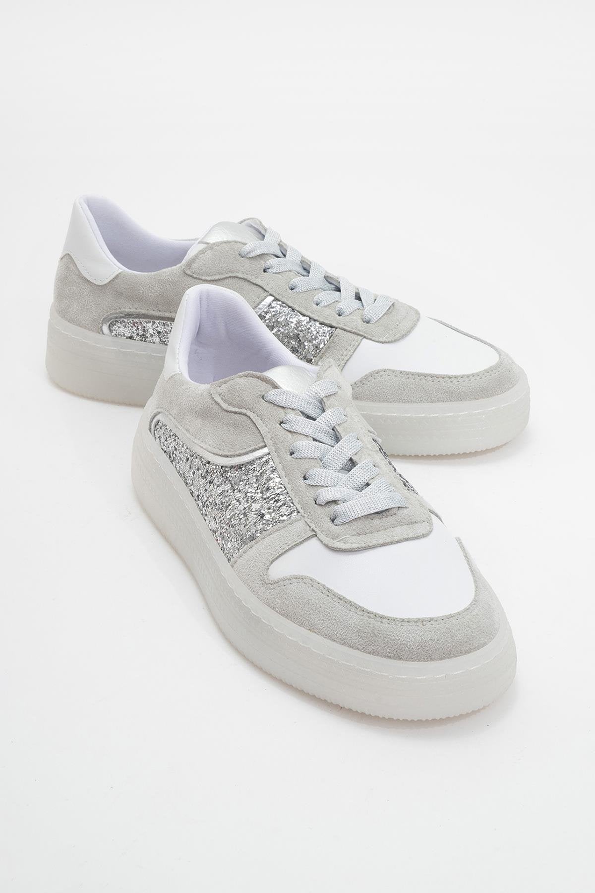 Felipe - Silver Glitter Leather Sneakers (Women)
