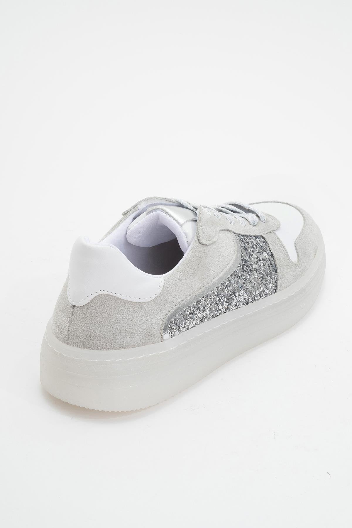 Felipe - Silver Glitter Leather Sneakers (Women)