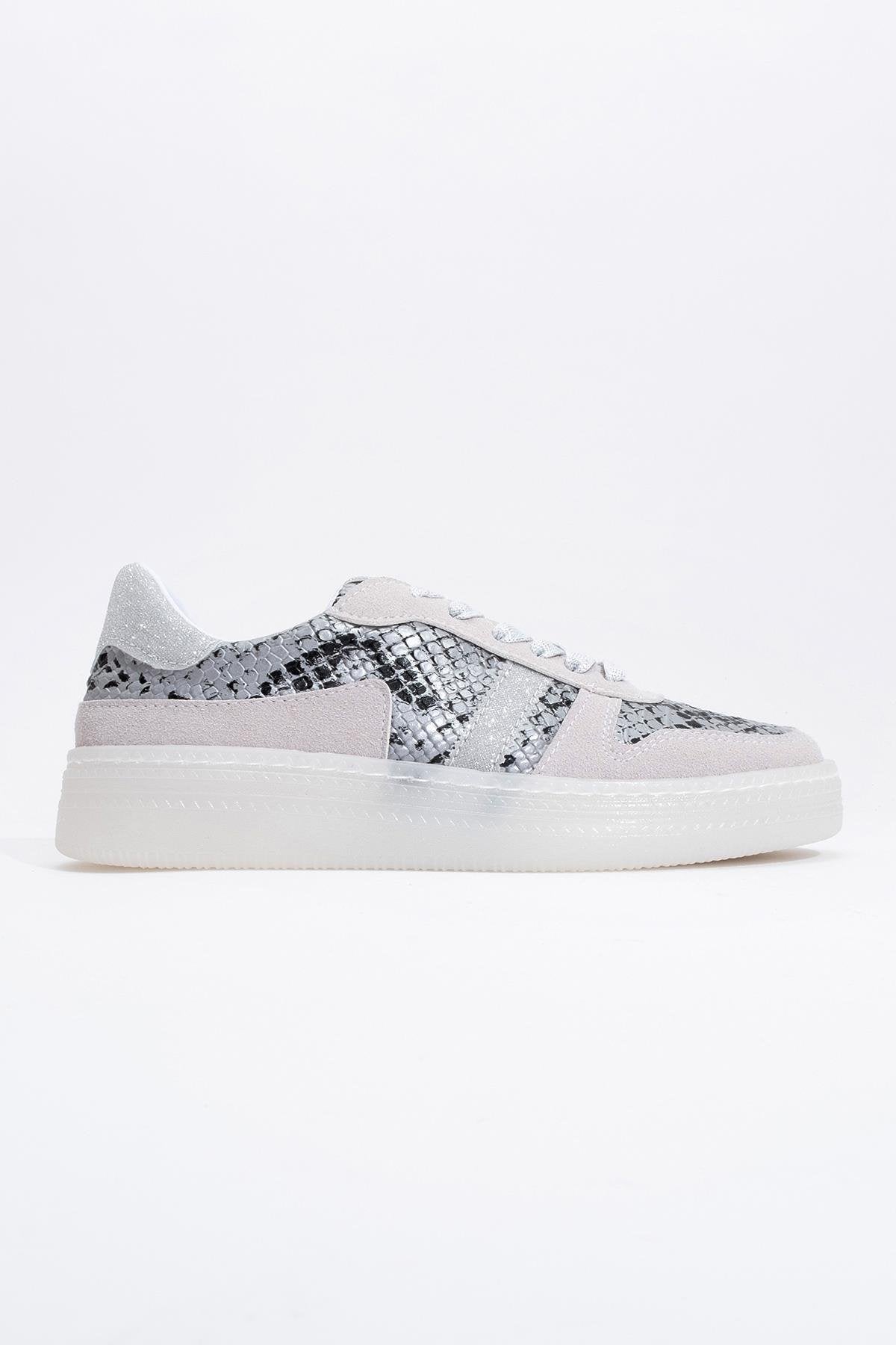 Rexie - Silver Patterned Glitter Sneaker (Women)